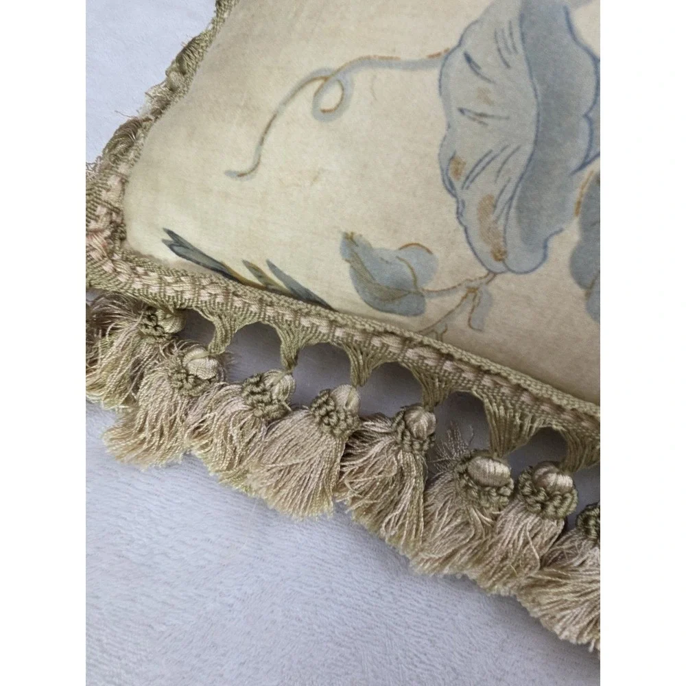 Windsong Heritage House‎ Bird Leaf Pillow Tassel Fringe 17